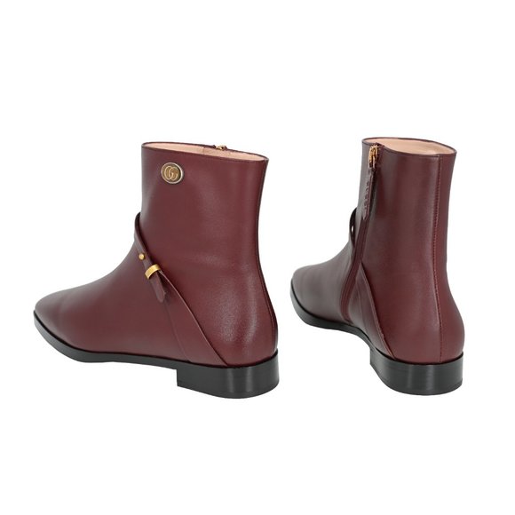 Gucci Women's 599019 Double G Strap Leather Ankle Boots - Picture 3 of 12